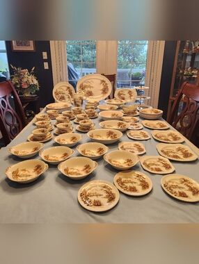 Johnson Bros Castle On The Lake  Dinnerware  Set Collection!78 Pieces England!